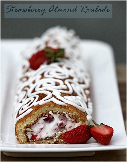 Strawberry Almond Roulade {Gluten free}
