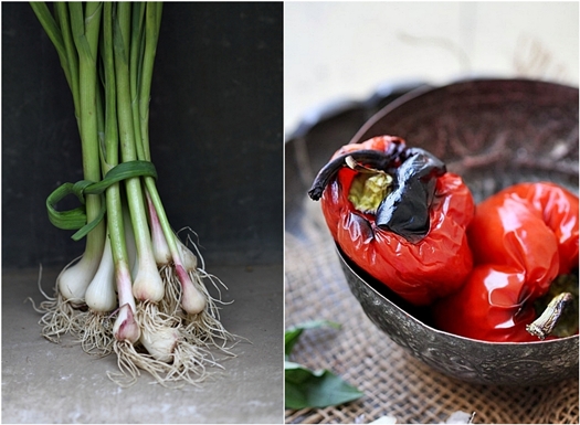 Garlic Scapes & Roasted Peppers