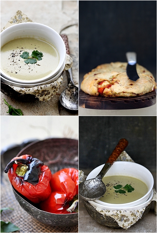 Roasted Peppers, Garlic Scapes & Cheddar Bread