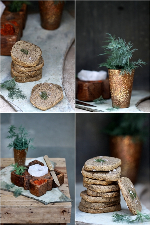 Savoury Dill Cheddar Buckwheat Sables