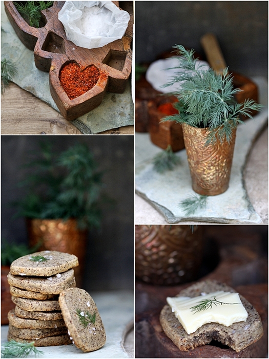 Savoury Dill Cheddar Buckwheat Sables 