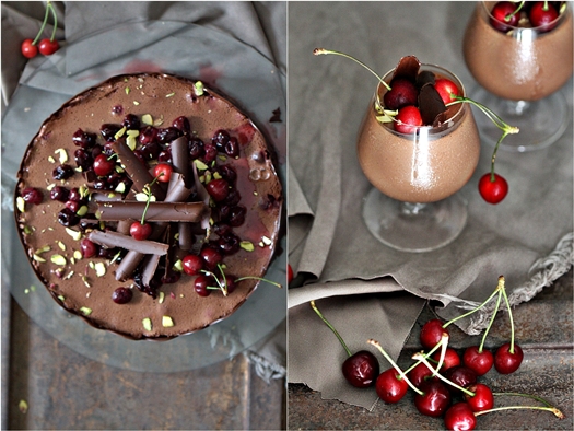 Dark Chocolate Cherry Mousse Cake