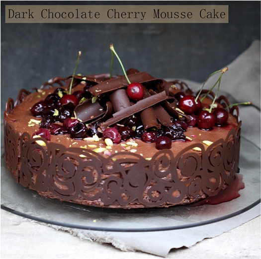 Dark Chocolate Cherry Mousse Cake 5