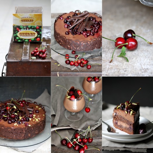 Dark Chocolate Cherry Mousse Cake