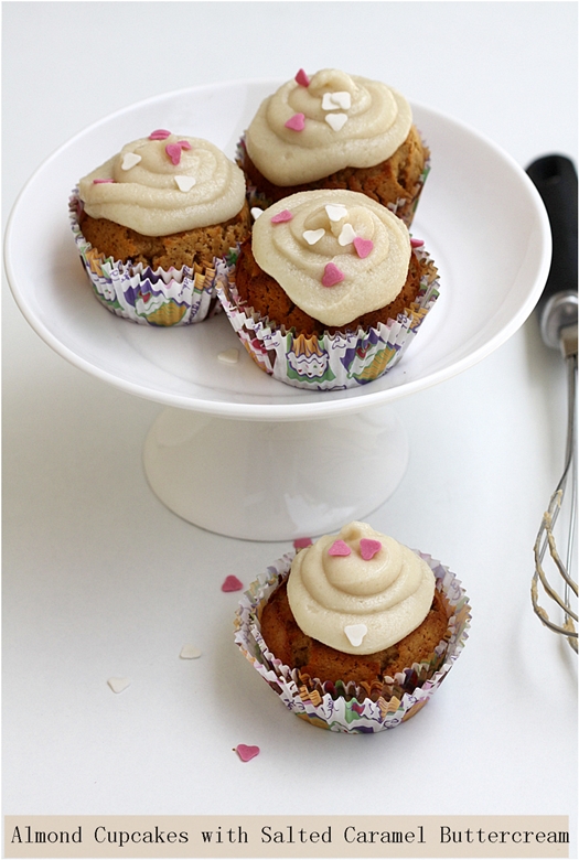 Almond Cupcakes with Salted Caramel Buttercream 1