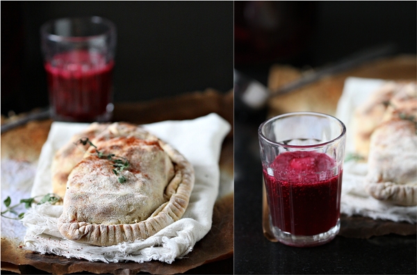 Calzones with lamb & beet greens 