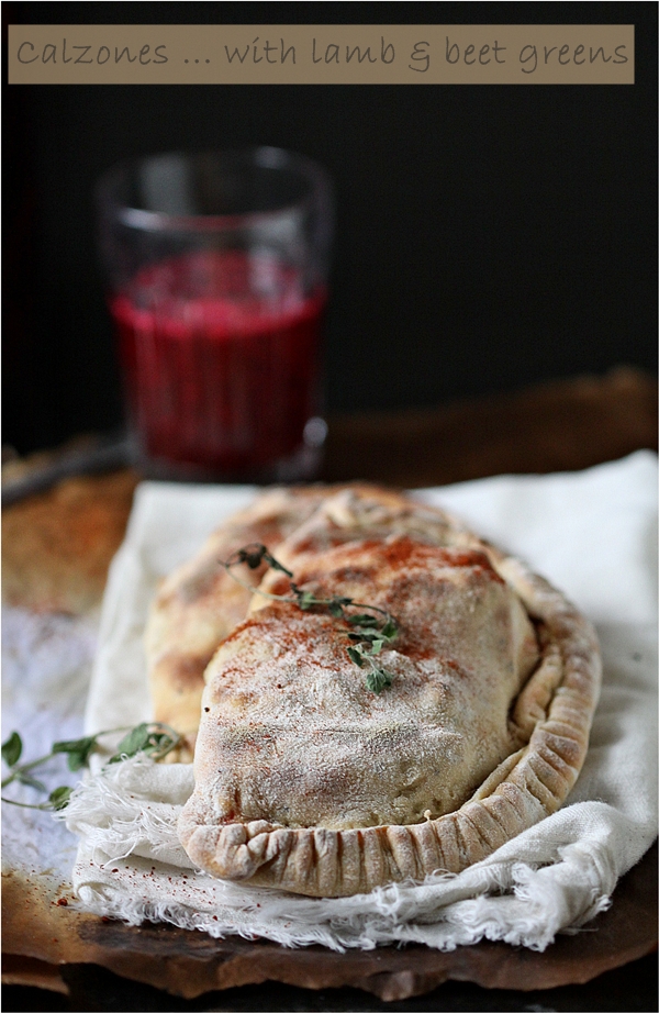 Calzones with lamb & beet greens