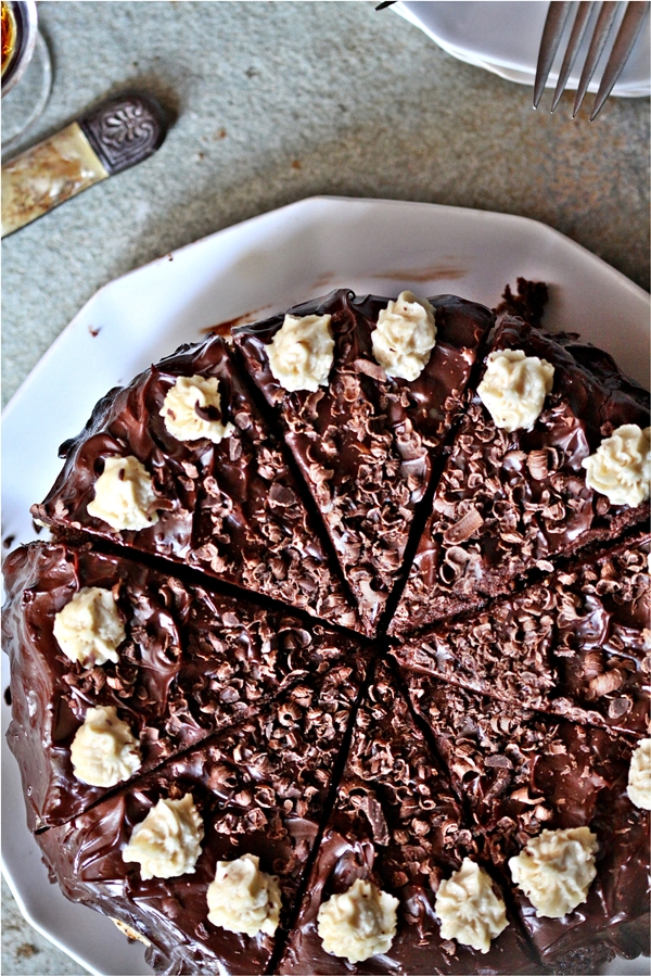 Dark Chocolate Beetroot Cake with Peanut Butter Filling  6
