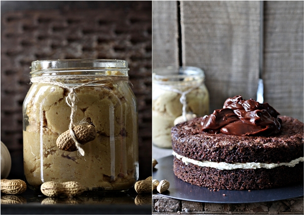 Dark Chocolate Beetroot Cake with Peanut Butter Filling  