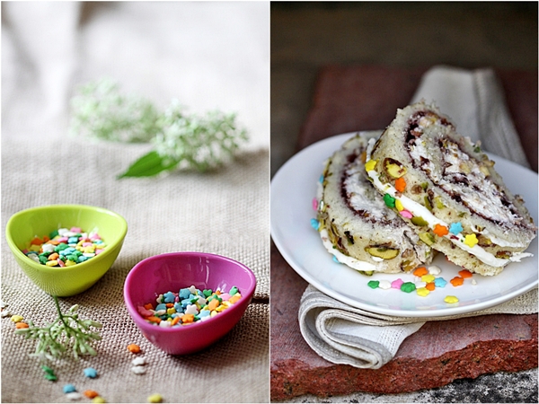 Raspberry Pistachio Roulade 