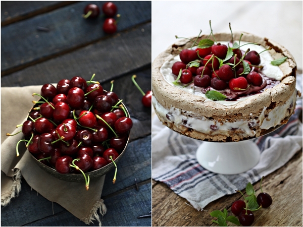 Walnut Meringue & Cherry Gateau 