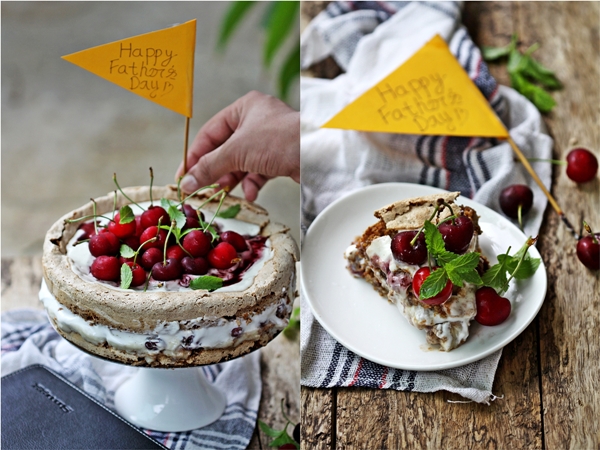 Walnut Meringue & Cherry Gateau 