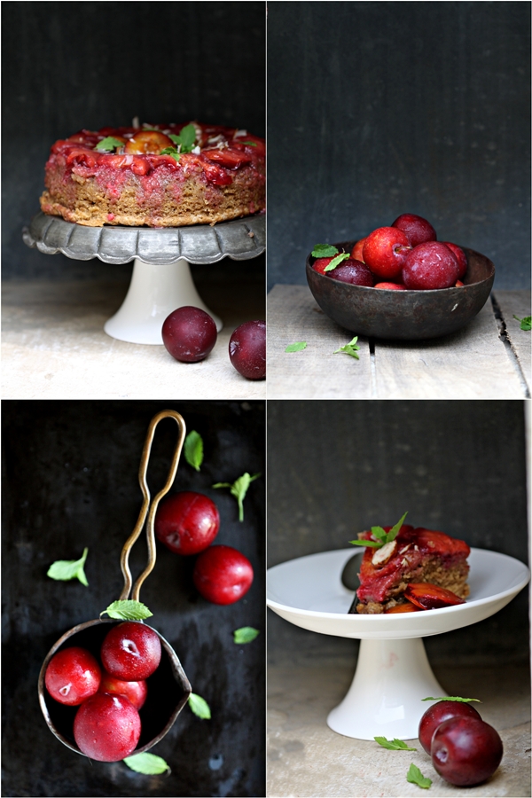 Plum upside-down cake