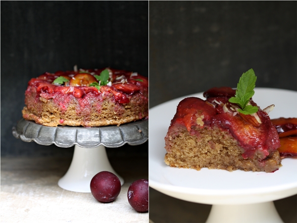 Plum upside-down cake 