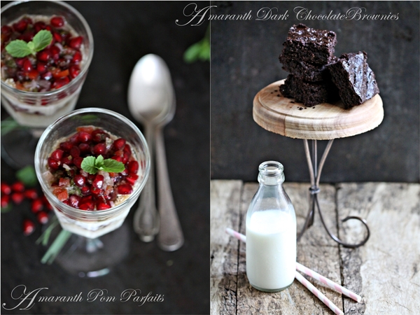 Amaranth Pom Parfaits & Amaranth Dark Chocolate Brownies