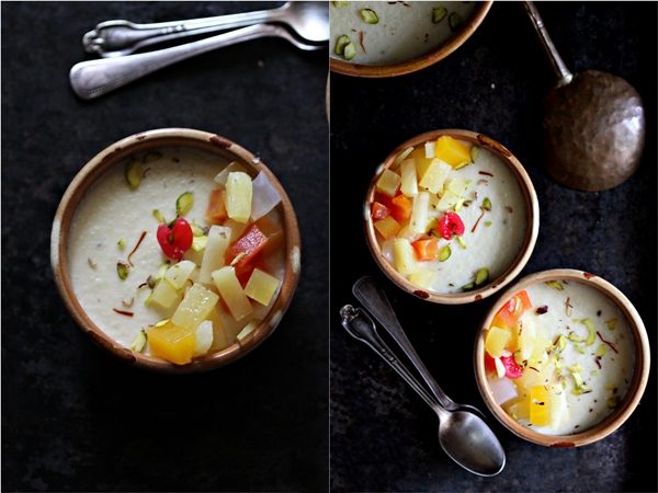 Phirni Custard with Mixed Fruits 