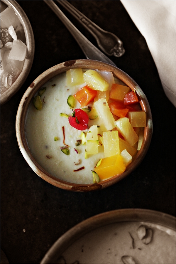 Phirni Custard with Mixed Fruits 