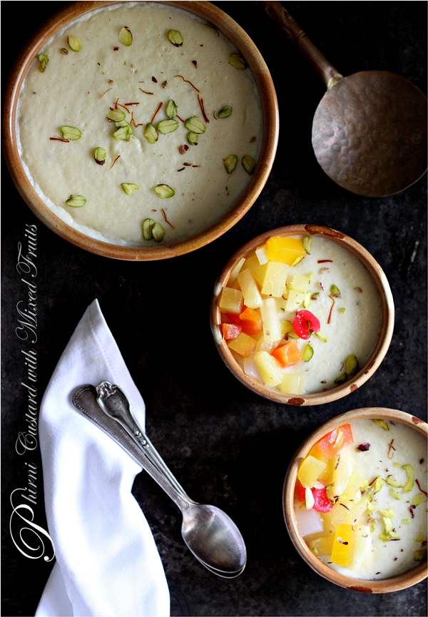 Phirni Custard with Mixed Fruits