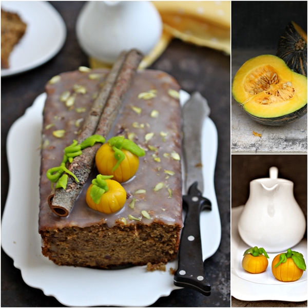 Pumpkin Pie Spice and Walnut Loaf Cake with Buttermilk Frosting 