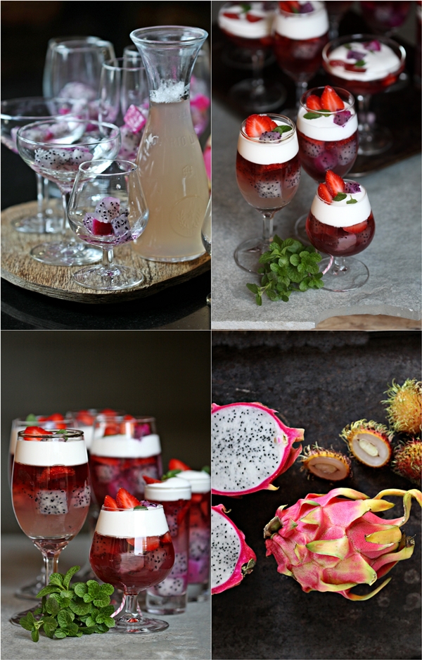 Dragon fruit & Strawberry Christmas Jelly