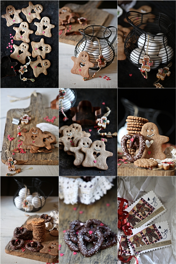 Gingerbread men,  Doily Cookies & Chocolate Pretzels for the Cookie Swap 2013 