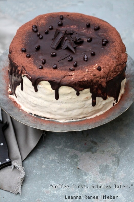 Coffee Chocolate Mascarpone Layered Cake 