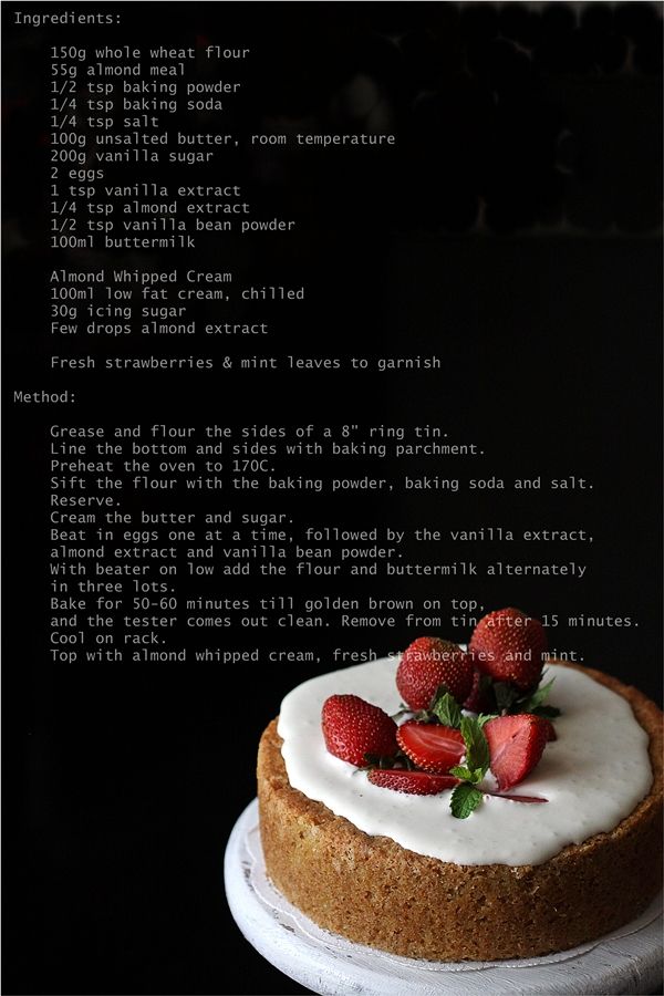 Wholewheat Almond Buttermilk Pound Cake 