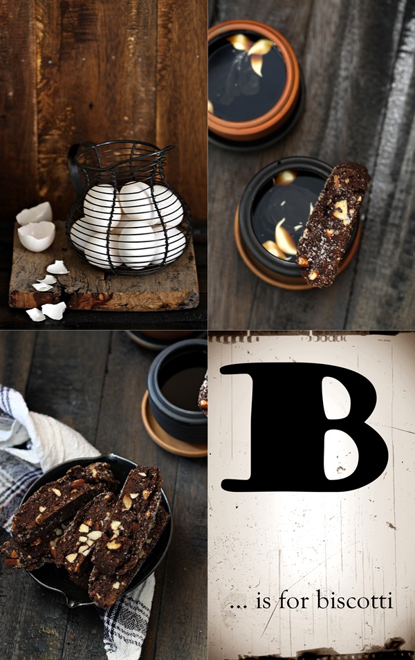 Wholewheat cocoa almond biscotti 