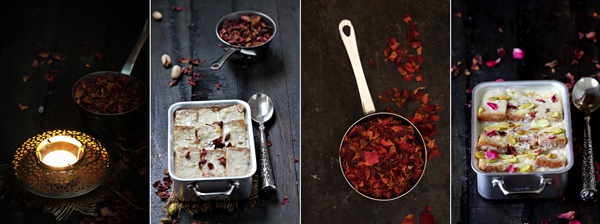 Saffron Pistachio Indian Bread Pudding with Mauviel 1830 