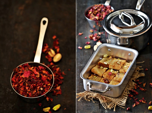 Saffron Pistachio Indian Bread Pudding with Mauviel 1830 