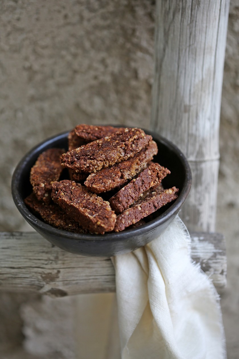Chocolate buckwheat groats biscotti 