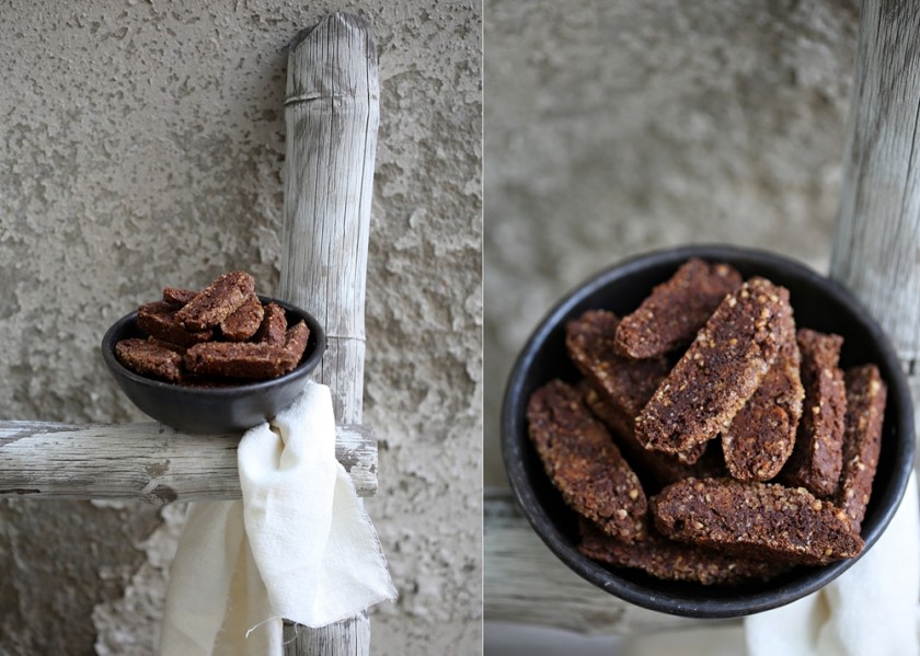 Chocolate buckwheat groats biscotti
