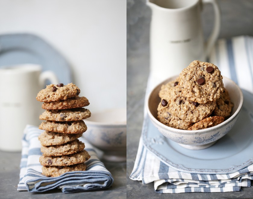 Wholegrain Oatmeal Cinnamon Chocolate Chip Cookies 