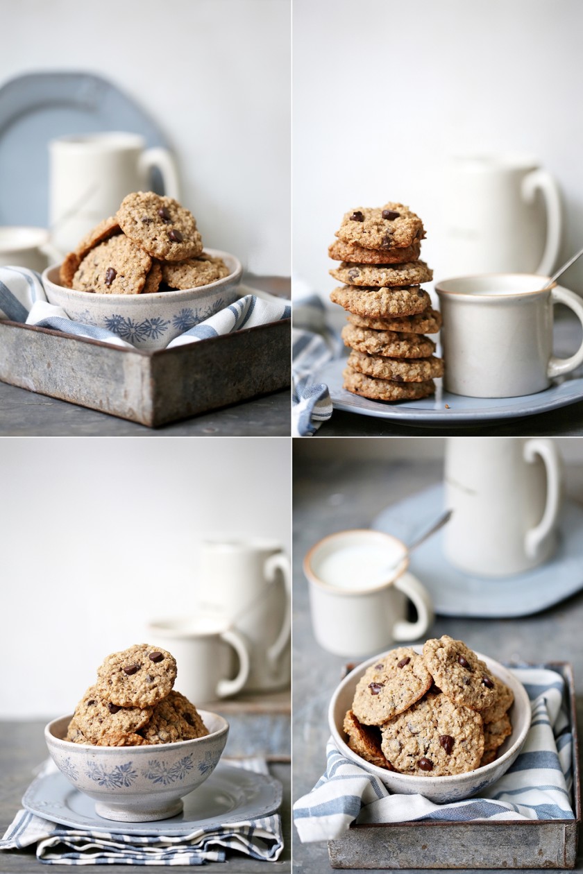 Wholegrain Oatmeal Cinnamon Chocolate Chip Cookies 