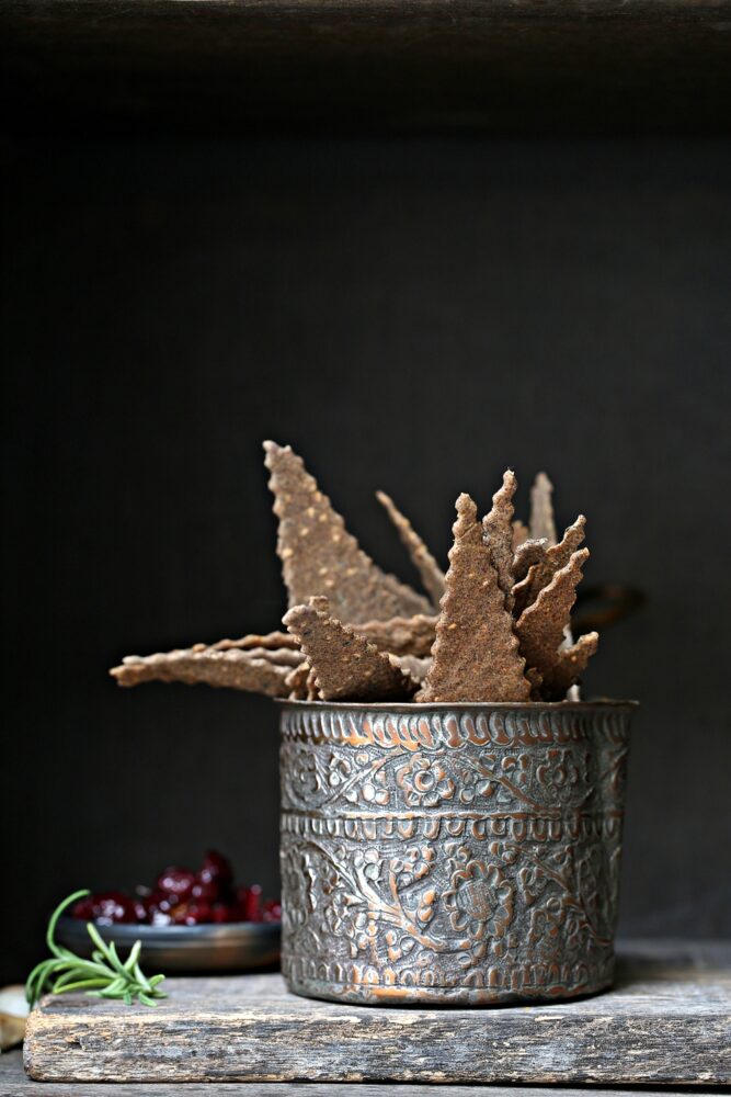 Rosemary Garlic Sesame Millet Crackers with Lovilovi and Bird's Eye Sweet Chili Pickle