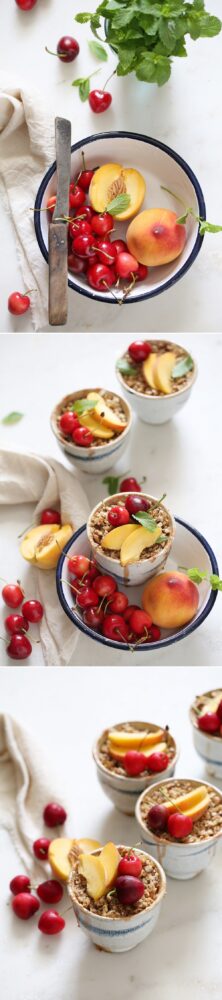 Gluten Free Peach Cherry Quinoa Crumbles