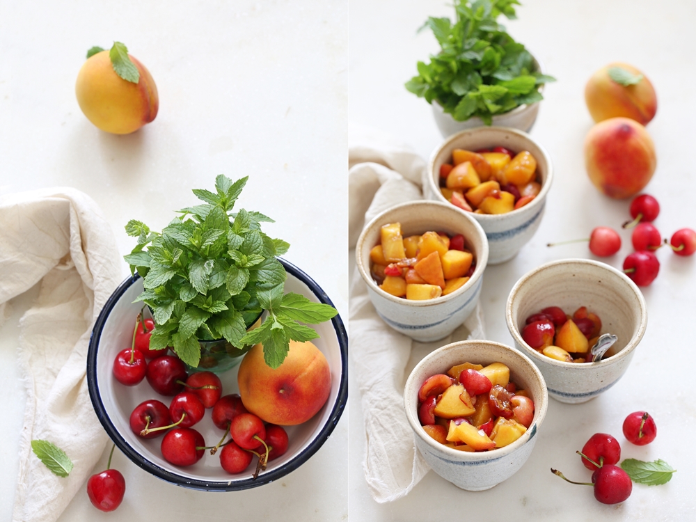 Gluten Free Peach Cherry Quinoa Crumbles