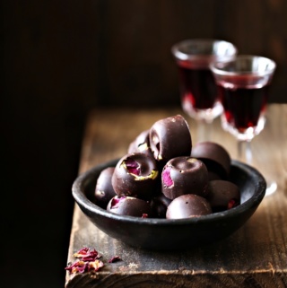 Pistachio & Rose Dark Chocolates