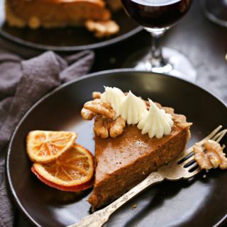Dulce de leche Eggless Pumpkin Walnut Quinoa Tart