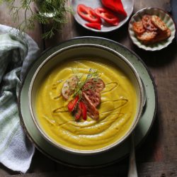 Pumpkin Green Garlic Turmeric Soup 1