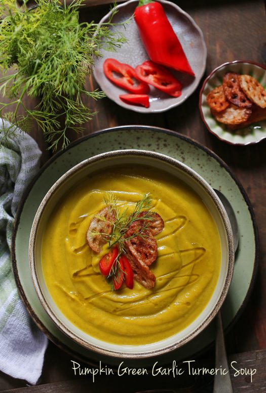 Pumpkin Green Garlic Turmeric Soup 2