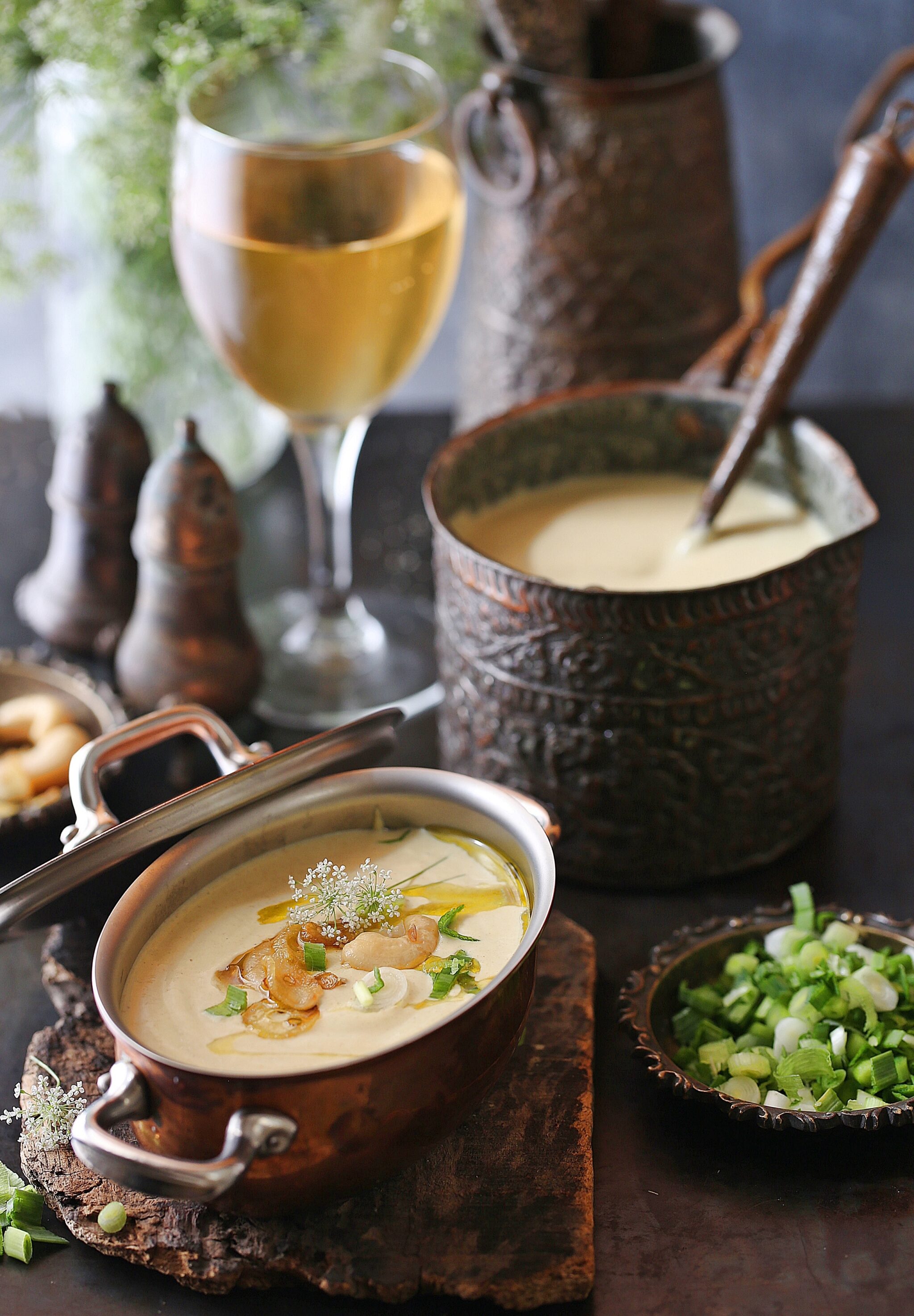 Broccoli Garlic Greens Cashew Coocnul Milk Soup