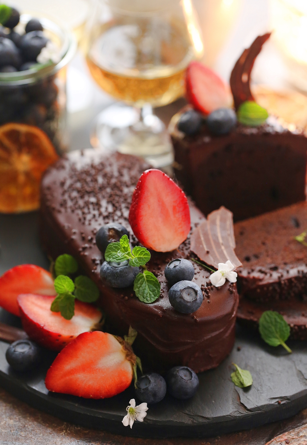 Petite Eggless Triple Chocolate Orange Cakes