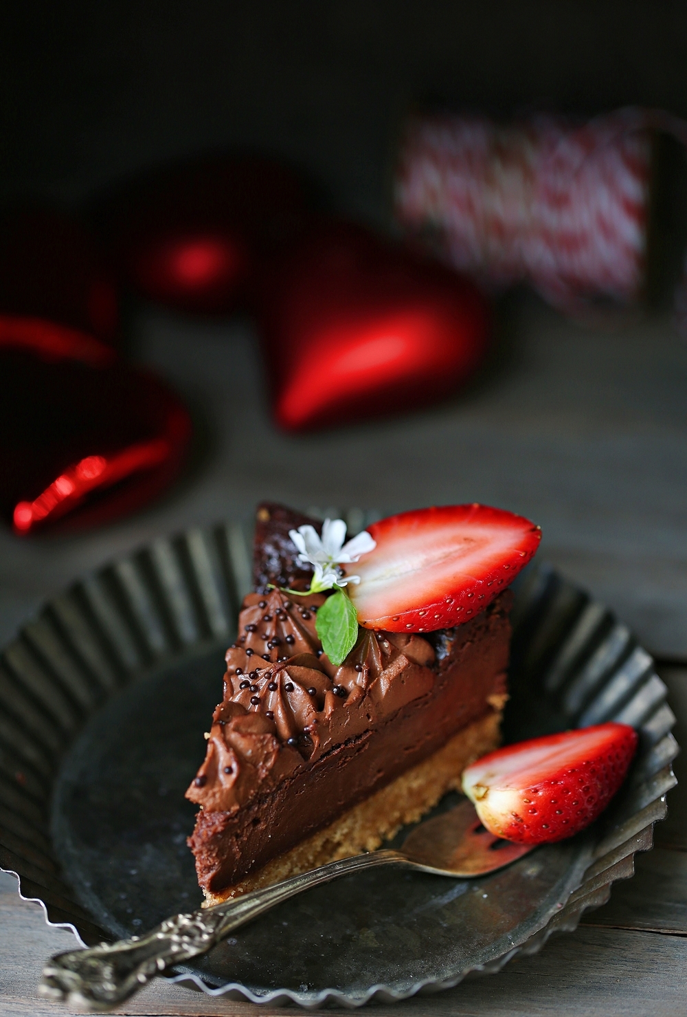 Best Ever Eggless Baked Chocolate Cheesecake 6