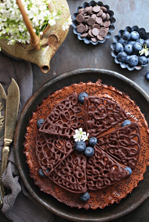 Bittersweet Chocolate Eggless Sablê Cookie Tart