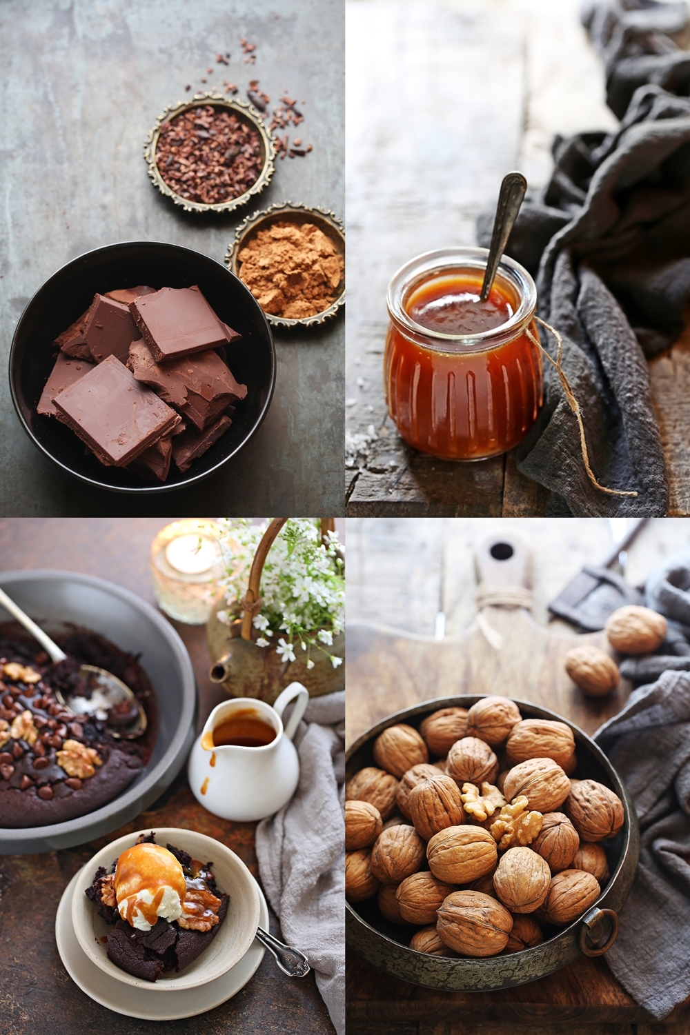 Wholegrain Brownie Fudge Pudding Cake with salted caramel