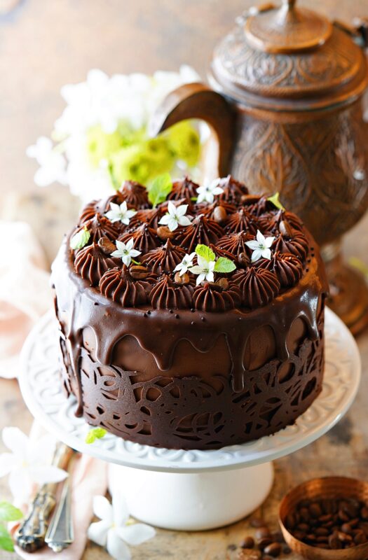 Eggless Chocolate Coffee Layered Cake