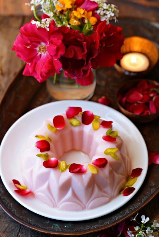 Vegan Rose Coconut Jelly Pudding