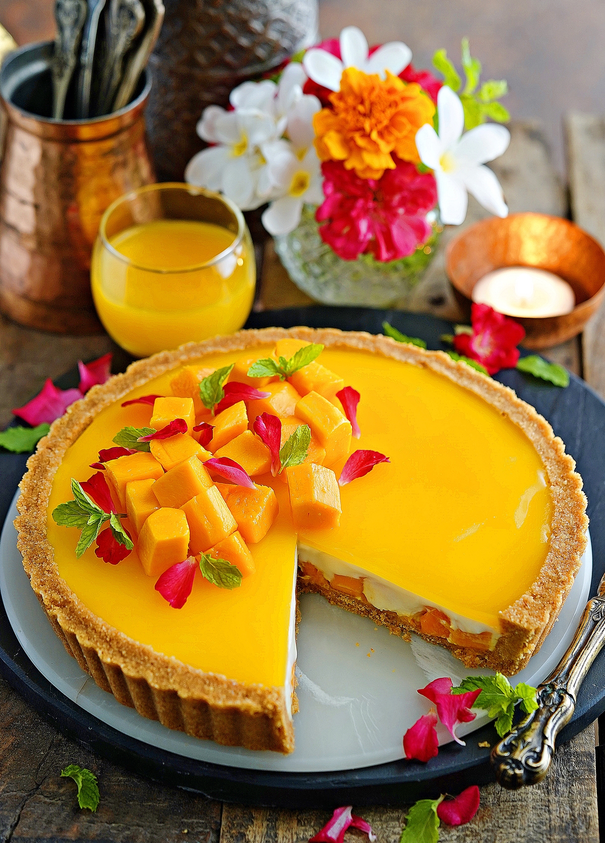 No bake Mango Mascarpone Tart