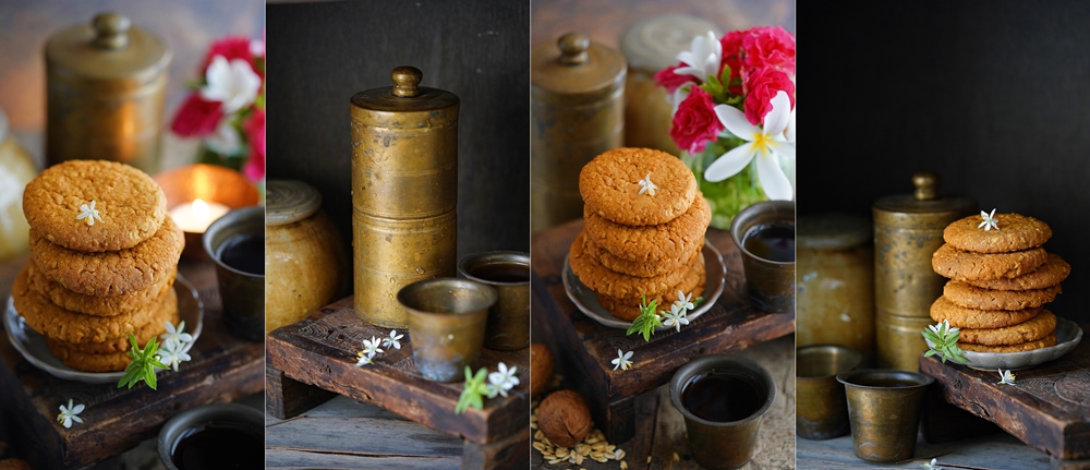 Not Quite Anzac Cookies .. wholesome, eggless oat & walnut cookies